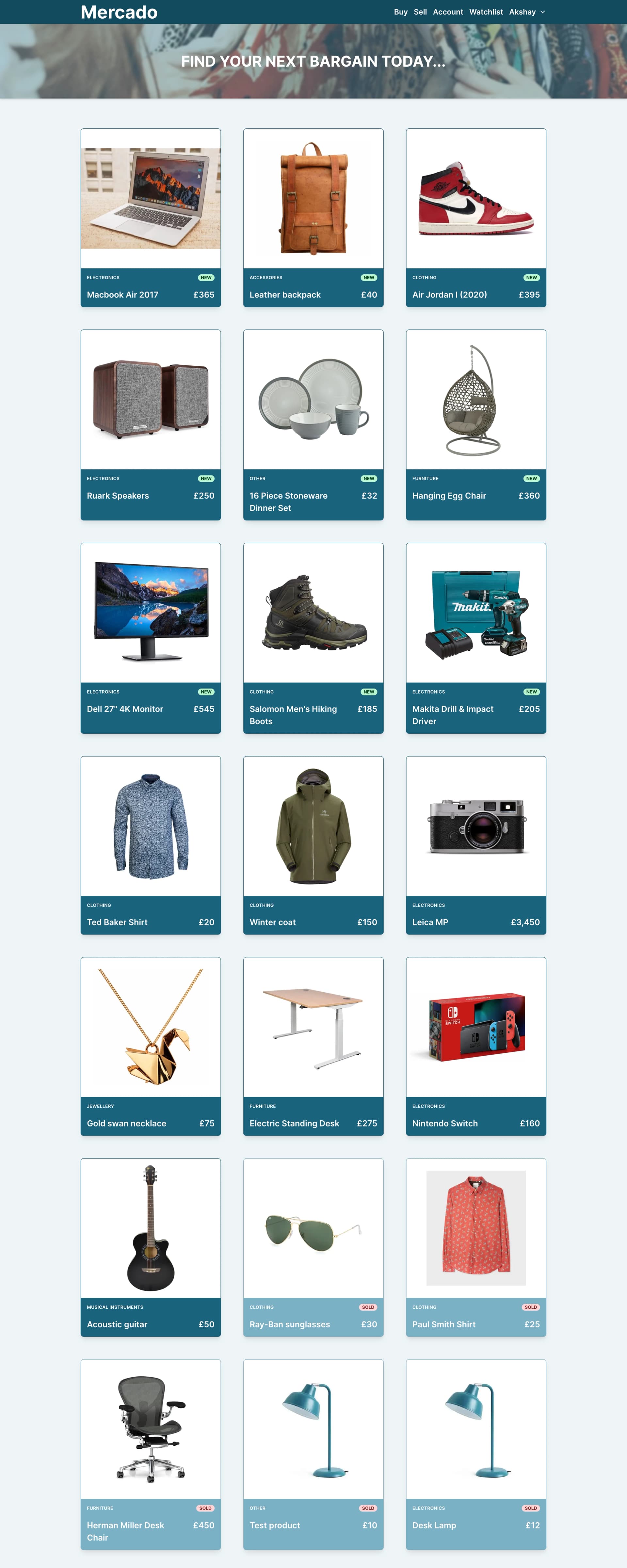 All products - customer page