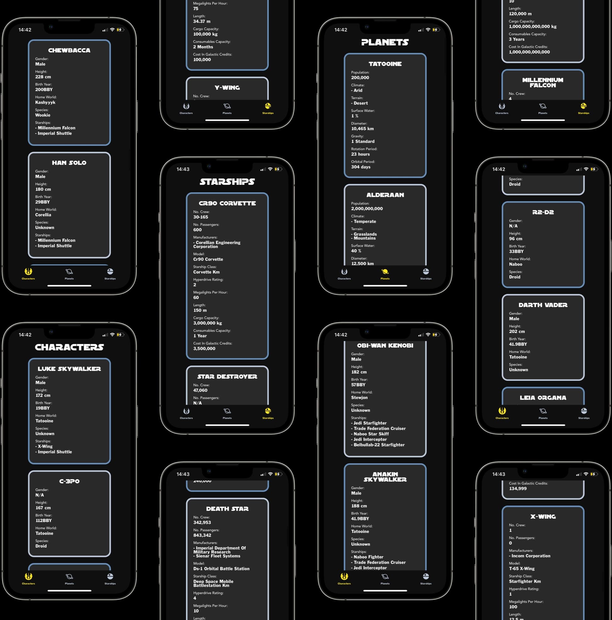 Mobile screenshots of the app